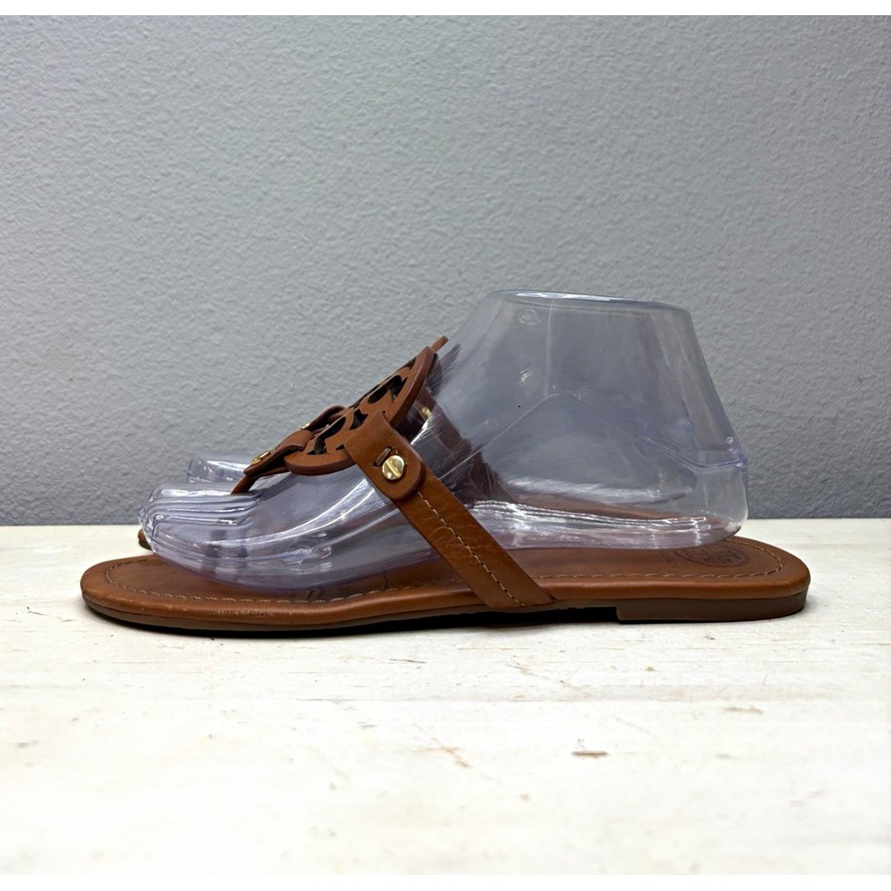 Tory Burch Brown Leather Miller Thong Sandals Size 8.5